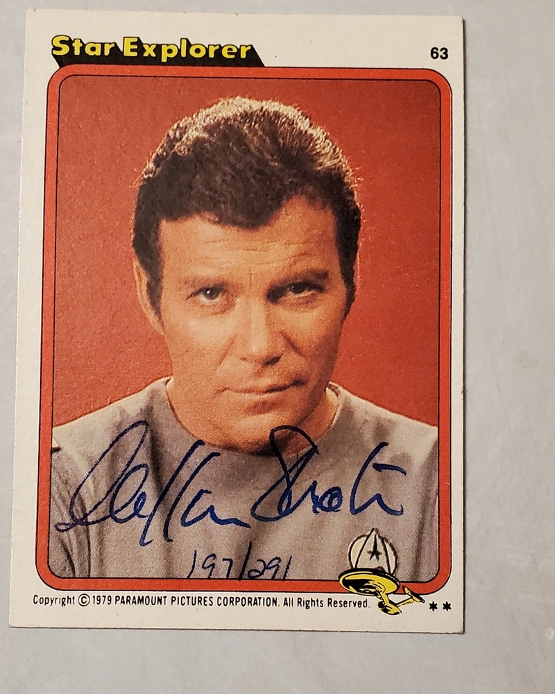 Signed William Shatner Star Trek card photo
